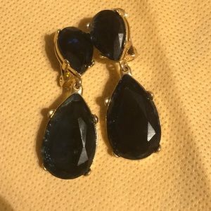 Kenneth Jay Lane blue stone clip on earrings